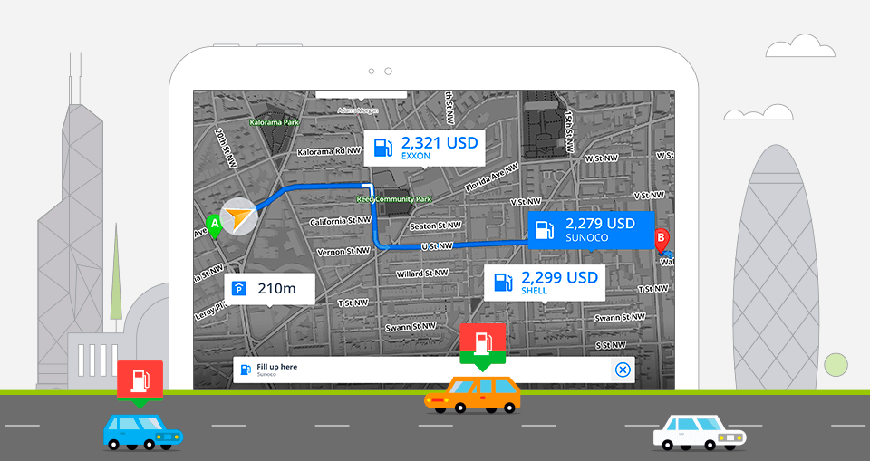 Benzinpreise entlang Ihrer Strecke vergleichen - Sygic