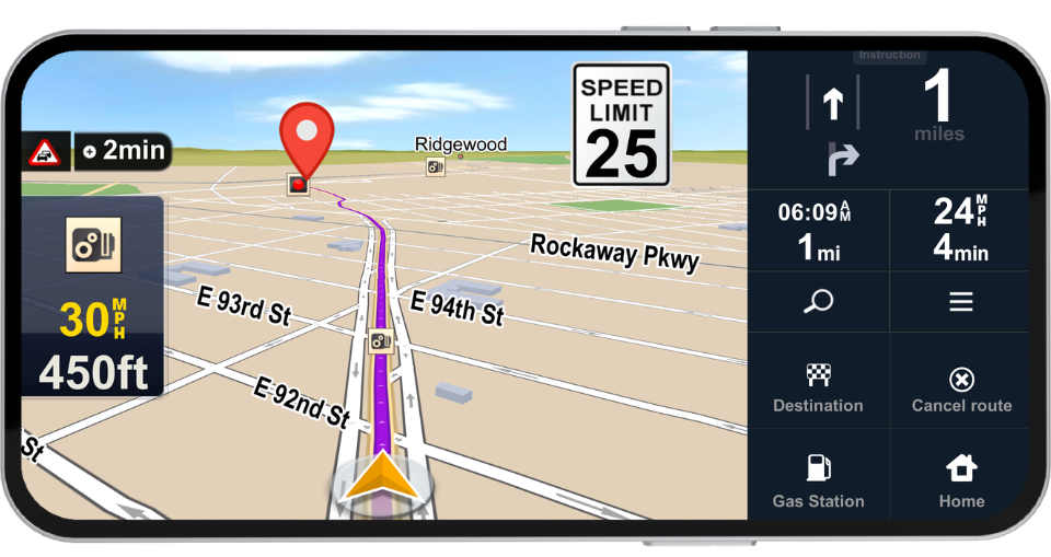 Connectivité Android Auto - Sygic GPS Navigation